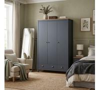 vidaXL Solid Wood Pine 3-Door Wardrobe Hill Grey 127x50x170 cm Clothes Cabinet