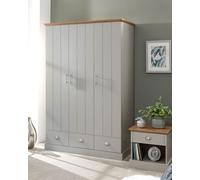 Gfw Kendal 3 Door 3 Drawer Wardrobe Grey