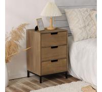 (3 Drawer Bedside) Chest 3/4 Storage Drawers Geometric Design