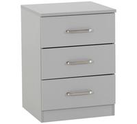 (3 Drawer Bedside) Grey Bedroom Furniture - Bedside Storage Cupboard