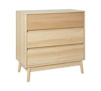 Beliani 3 Drawer Chest WALES Light Brown, Brown