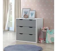 3 Drawer Chest Of Drawers In Grey And White