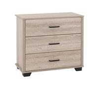 (3 Drawer Chest) Oliver Bedroom Furniture Range in Light Oak Effect
