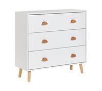3 Drawer Chest White and Light Wood CLOUDY