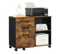 3-Drawer File Cabinet Mobile Lateral Filing Cabinet Open Compartments OFC041B01