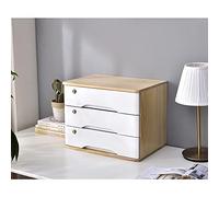 3-Drawer File Cabinet with Lock Wooden Desk Flat Office Storage Solution Ideal for Home & Office Use Stylish IV Wood Design for Document Management