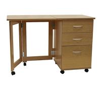 3 Drawer Folding Desk Oak