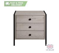 3 Drawer Light Oak Bedside Table Storage Cabinet Bedroom Furniture Modern