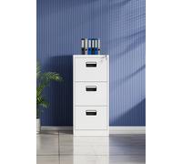 3-Drawer Lockable Steel Filing Cabinet - Anti-Tilt Design The hot sale White One Size