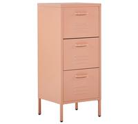 3 Drawer Metal Storage Cabinet Pink WOSTOK