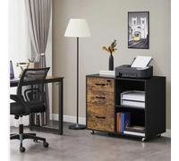 3 Drawer Mobile File Cabinet For Home & Office Vintage Lateral Filing Cabinet