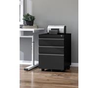 3-Drawer Mobile File Cabinet with Lock in Black The hot sale Black