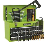 3 Drawer Portable Tool Chest with 93 Piece Tool Kit - BB Slides - Hi-Vis Green