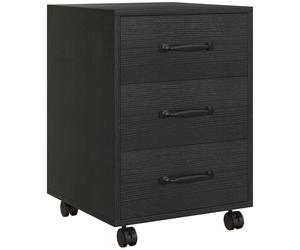 3 Drawer Rolling File Cabinet With Wheels Under Desk Mobile Filing Cabinet - Black/White - Black - HOMCOM | TJ Hughes