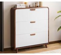 3-Drawer Shoe Cabinet Height-Adjustable Free-Standing Wooden Shoe Rack Hidden Storage for Entryway Farmhouse & Bedroom 31.5" x 6.7" - Stylish & Functional nizer