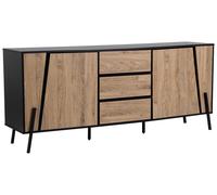 Beliani 2 Door Sideboard Blackpool Brown/ Black