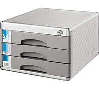 3-Drawer Silver File Cabinet with Lock - Desktop Storage Solution for Home Office Furniture & Bookcase - Secure & Stylish nizer (One Size)