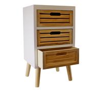 3 Drawer Unit Storage In White With Natural Wooden Drawers With Removable Legs