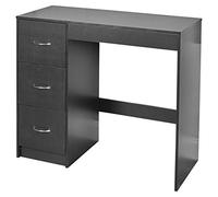 3 Drawer Wooden Bedroom Dressing Table (Black Carcass + Black Drawers)