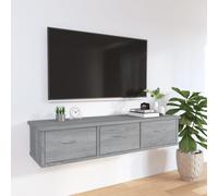 3 Drawers Storage Cabinet Wall Mounted Floating Wooden Shelf Storage Rack Unit