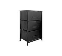 Clarisworld Drawers Storage Tower Dresser - Wood Top, Sturdy Steel Frame, Organizer Unit For Bedroom, Hallway, Entryway, Closets ? Laminated Fabric (black -3 Drawers)