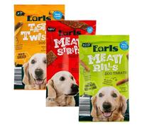 3× Eārls by AIdl - Chicken Twists 123g + Meaty Beef Strips 200g + Chicken, Beef & Lamb Meaty Rolls 135g | Dog Treats | With Vitamin A+E [Total 458g]
