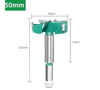 3-Edged Woodworking Hole Opener Cutter, 16-60mm Hinge Boring Drill Bits with Hex Shank, for Wood, Plywood, Plastic - Single Piece