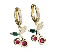 3 Elegant Dangle Earrings Modern Geometric Ear Accessories Copper-Toned Women Bridal & Casual Occasions Unique Cherries Fashionable Elegant Dangle Statement Copper Texture Suitable for Youthful