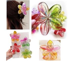 3 ETEREAL Hair CLAW CLIPS -FLOWER HAIR TIES, Ponytail HAIR BOBBLES, Hair BANDS, Large CLAW CLIPS (3 ETHEREAL Tone Claws)