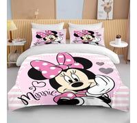 (3, EU Double 200x200cm) Minnie Mouse Bedding Sets Soft Comforter Cover Bed Cover Duvet Cover Pillow Case 2-3 Pieces Sets Bedroom Decoration