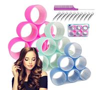 3'' Extra Large Hair Rollers Set for Long Hair, Jumbo Self-Grip VelcroRollers for Salon-Volume & Big Curls, 31 PCS with 3 Sizes (3"/2.5"/2"), Includes Clips & Comb, Travel Pack