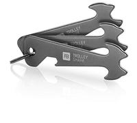 3 FABACH Trolley Shark Blacky Shopping Trolley Remover Key Ring - Removable Shopping Trolley Token Stainless Steel / Metal Shopping Chip for Shopping Cart - No Staying in the Deposit Lock (Black)
