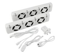 3-Fan Magnetic Radiator Fan,Fireplace Fan Heat Booster System with Temperature Sensor,Quiet Operation ROHS Certified Energy-Efficient Space Heater for Living Room Bedroom Office (MXRV-S02 (DUO-SET))