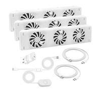 3-Fan Magnetic Radiator Fan,Fireplace Fan Heat Booster System with Temperature Sensor,Quiet Operation ROHS Certified Energy-Efficient Space Heater for Living Room Bedroom Office (MXRV-S03 (TRIO-SET))