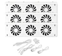 3 Fan Radiator Magnetic Cooling Fan for Improved Heat Distribution, Fireplace Heat Booster System with Temperature Sensor, 18dB Quiet Operation for all Radiators & Convectors & Space Heater