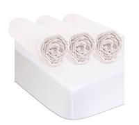 3 Fitted Sheets 40 x 80 cm Organic Cotton White + 2 Mattress Protectors