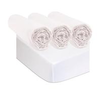 3 Fitted Sheets 40 x 90 cm White + 2 Mattress Protectors 40 x 90 cm Organic Cotton