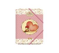 3 Flaps folder with elastics A5 - Santoro - Poppi Loves - Heart