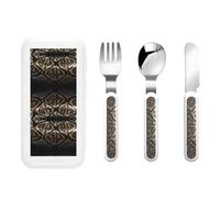 3 Flatware Set Big Snake Skin Print Knife Fork Spoon