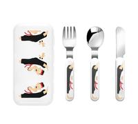 3 Flatware Set Cartoon Karate Print Knife Fork Spoon