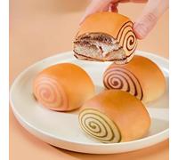 【3 flavor bread】Pastries,healthy and nutritious breakfast, instant meal replacement,whole grains,chocolate Matcha hawthorn bread,dessert,delicious snack gifts (Mixed taste,24 packs)