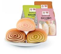 【3 flavor bread】Pastries,healthy and nutritious breakfast, instant meal replacement,whole grains,chocolate Matcha hawthorn bread,dessert,delicious snack gifts (Hawthorn flavour,4 packs)