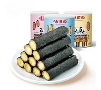 3 Flavors Seaweed Soft Crisp Roll(95g*3/6can)Healthy Nutrition Snacks,Instant Meal Replacement,Snack Food,Dried Nuts Vegetables,Dried Fruits,Delicious Chinese Snack gifts (3 flavor mix,6cans)