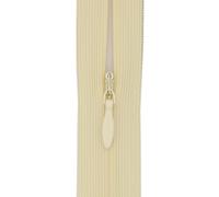 #3 Flexi Invisible Close-End Zip, 5 Zips - Concealed Zipper for Dresses & Skirts, Soft Stretch Tape, Sewing Craft 22 Inch (56cm) (Vanilla Cream)