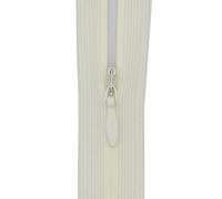 #3 Flexi Invisible Close-End Zip, Pack of 5 - Concealed Zipper for Dresses & Skirts, Soft Stretch Tape, Sewing Craft 16 Inch (40cm) (Cream White)
