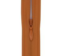 #3 Flexi Invisible Close-End Zip, Pack of 5 - Concealed Zipper for Dresses & Skirts, Soft Stretch Tape, Sewing Craft 18 Inch (45cm) (Rust)