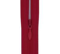 #3 Flexi Invisible Close-End Zip, Pack of 5 - Concealed Zipper for Dresses & Skirts, Soft Stretch Tape, Sewing Craft 18 Inch (45cm) (Rich Berry red)