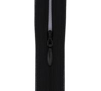 #3 Flexi Invisible Close-End Zip, Pack of 5 - Concealed Zipper for Dresses & Skirts, Soft Stretch Tape, Sewing Craft (Black, 12 inch)