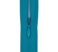 #3 Flexi Invisible Close-End Zip, Pack of 5 - Concealed Zipper for Dresses & Skirts, Soft Stretch Tape, Sewing Craft 18 Inch (45cm) (Teal Blue)