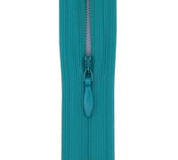 #3 Flexi Invisible Close-End Zip, Pack of 5 - Concealed Zipper for Dresses & Skirts, Soft Stretch Tape, Sewing Craft 18 Inch (45cm) (Teal)